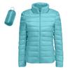 Women's Lightweight Down Jacket, Solid Color, Stand Up Collar, Down Jacket With Pockets
