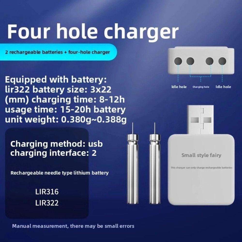 CR425/316/322 USB Charger Electric Buoy Tackle Luminous Bobber Fishing Float Battery 4 Holes Lake River