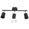 LED Track Light Kit 3 Heads 15.9in Arm 90 Degrees Rotatable Matte Black 3 Light Track Lighting Kit for GU10 Bulb 85‑265V