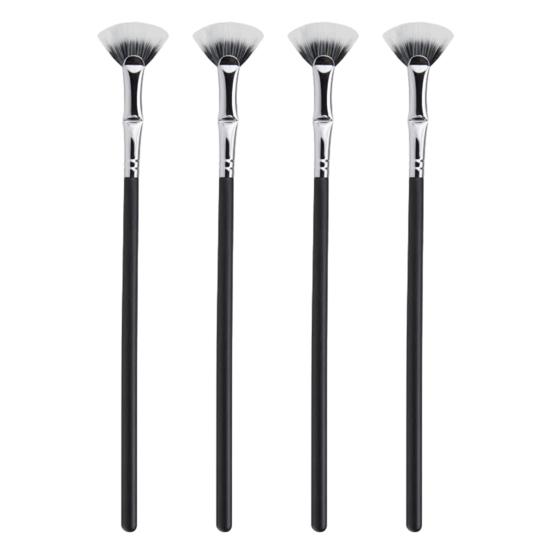 4Pcs Eyelash Brush Long Handle Scalloped Soft Bristles Lash Separation Mascara Fan Brush Women Girls Eye Makeup Tool