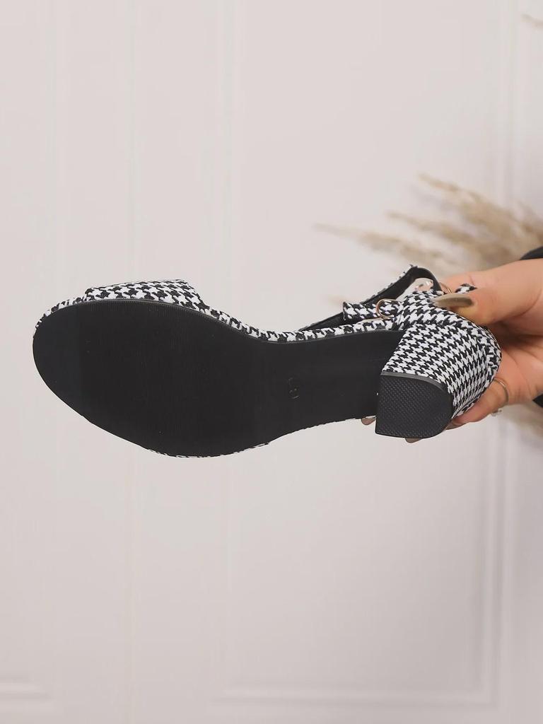 Осенние новые европейские и американские замшевые босоножки с открытым носком и толстым каблуком с пряжкой - женские римские туфли на высоком каблуке