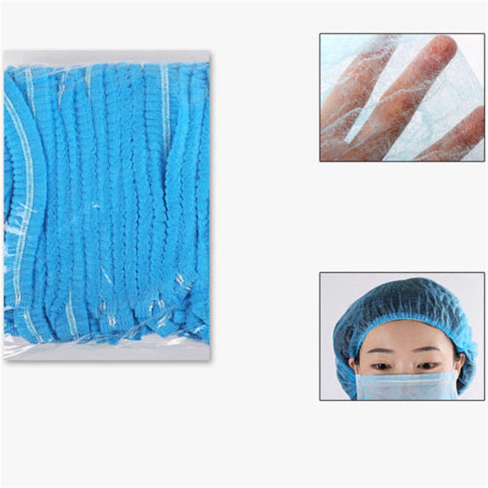 100 Pcs Disposable Stretch Non Woven Fabric Catering Hat Eyebrows Tattoo Hair Net Caps Microblading
