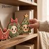 Рождественские принадлежности для вечеринки в помещении, 6 шт. деревянных фигурок, винтажные настольные украшения, ретро мультяшные праздничные декоративные панели, настольные украшения