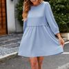 Women's Casual Fashion Sexy Solid Color Loose Three-quarter Sleeve Dress