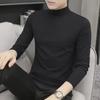 Men's Solid Color Mid-Neck Long-Sleeve T-Shirt for Autumn & Winter