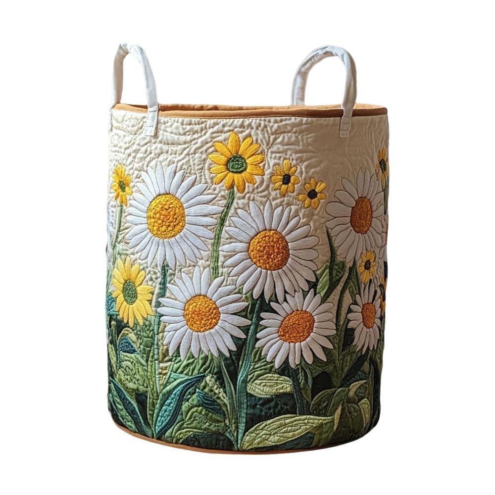 Large Capacity Quilted Laundry Basket Folding Sundries Storage Basket Toys Organizers Bathroom