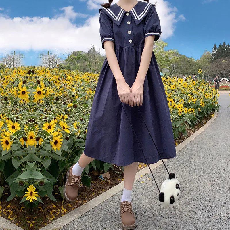 Летнее платье с кукольным воротником для девочек - Юбка для подростков