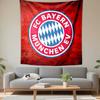 Tapestry FC Bayern Munchen Circular Crest Red Grunge Background Wall Hanging Men Cave Soccer Gift