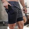Мужские модные дышащие спортивные шорты с быстрой сушкой - Двухслойные летние шорты для фитнеса