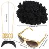 New Year Party Festival Hippie Suit Exaggerated Wig Sunglasses and Necklace 2/3/4 Piece Set Halloween Hip Hop Costume Suit