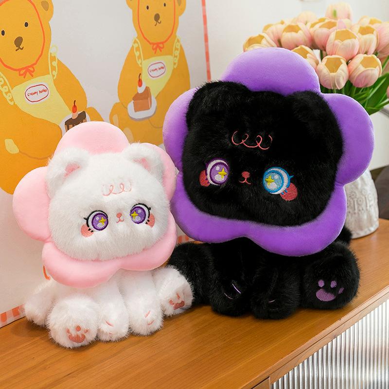 Очаровательная плюшевая игрушка-котенок подсолнуха - Милая фигурка кошки с большими глазами, подарок