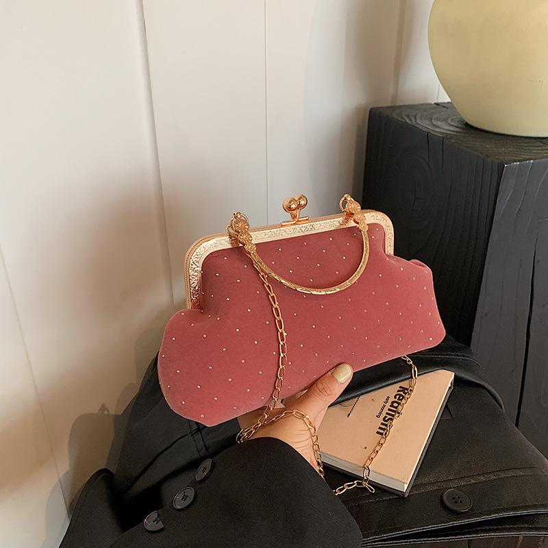 Осенняя сумка женская модная сумка через плечо сумка-мессенджер с бриллиантами в иностранном стиле сумка-ракушка темпераментная цепочка