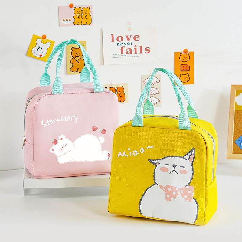 The New Pet Insulated Bag Lunch Box Bag Portable Lunch Bag Hand In Hand To Carry Cartoon Bento Bag Cross-border Exclusive