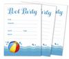 Inkdotpot Pack Of 30 Pool Party Invitations, Kids Birthday Party Invites With Envelopes, Kids Pool Party Fill-In Style 5 X 7 Inches