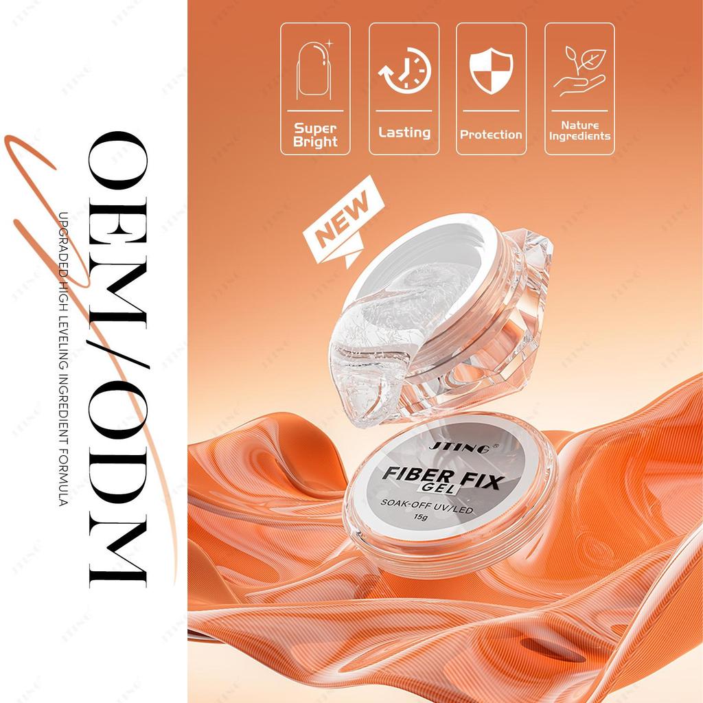 JTING Clear Fiber Fix Gel Glass Builder Nail Polisih Gel Nail Repair Extension Sculpting Construction Hard Gel OEM Private Label