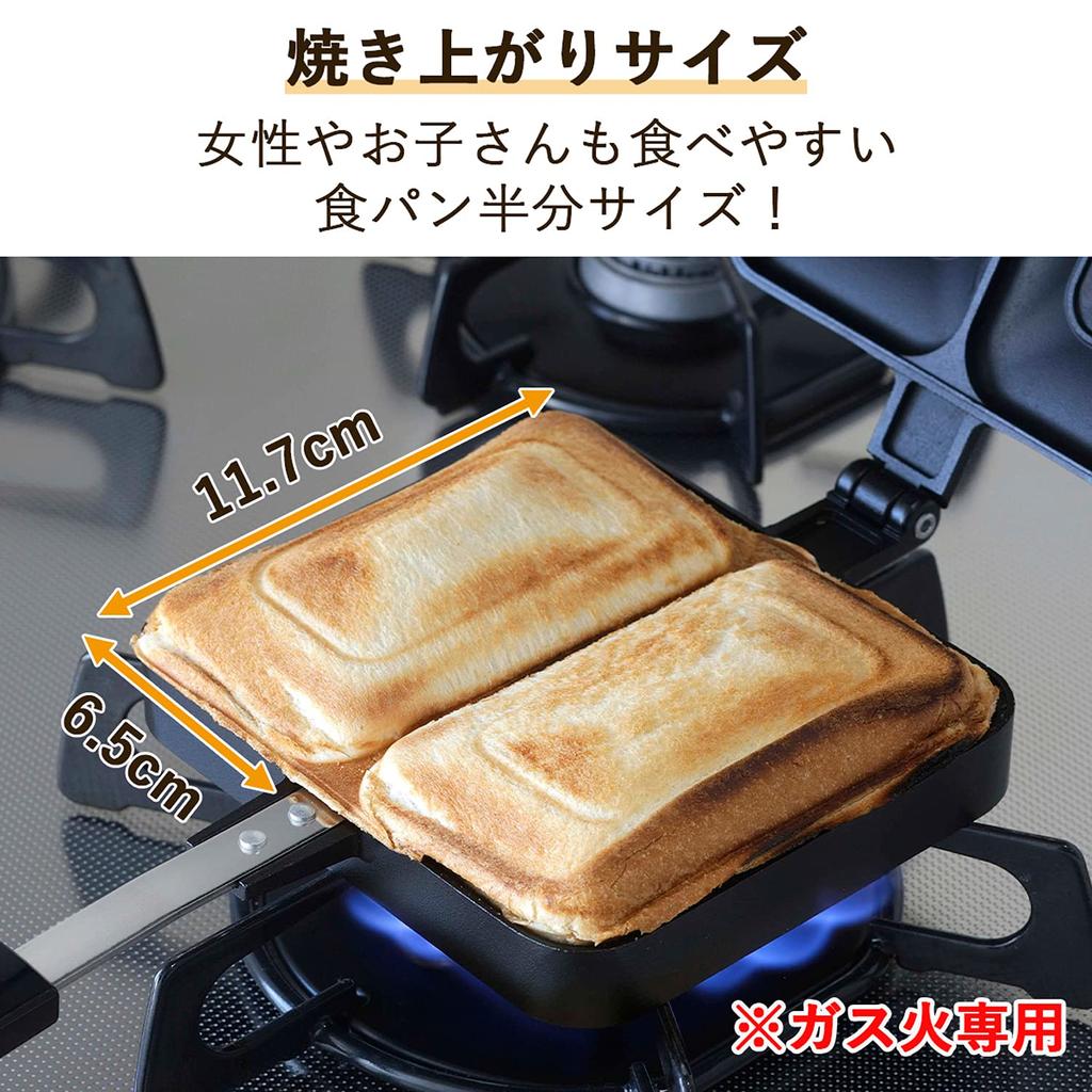 Shimomura Planning Устройство для приготовления горячего песка, которое может выпекать два вида одновременно. Только для открытого огня. Обжим ушей. Не требуется нарезать. Размер. Удобно есть детям.