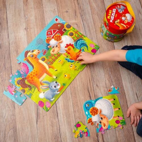 Gra Edukacyjna Maxi Puzzle 2W1 Farma Obrazki Układanka Roter Kafer