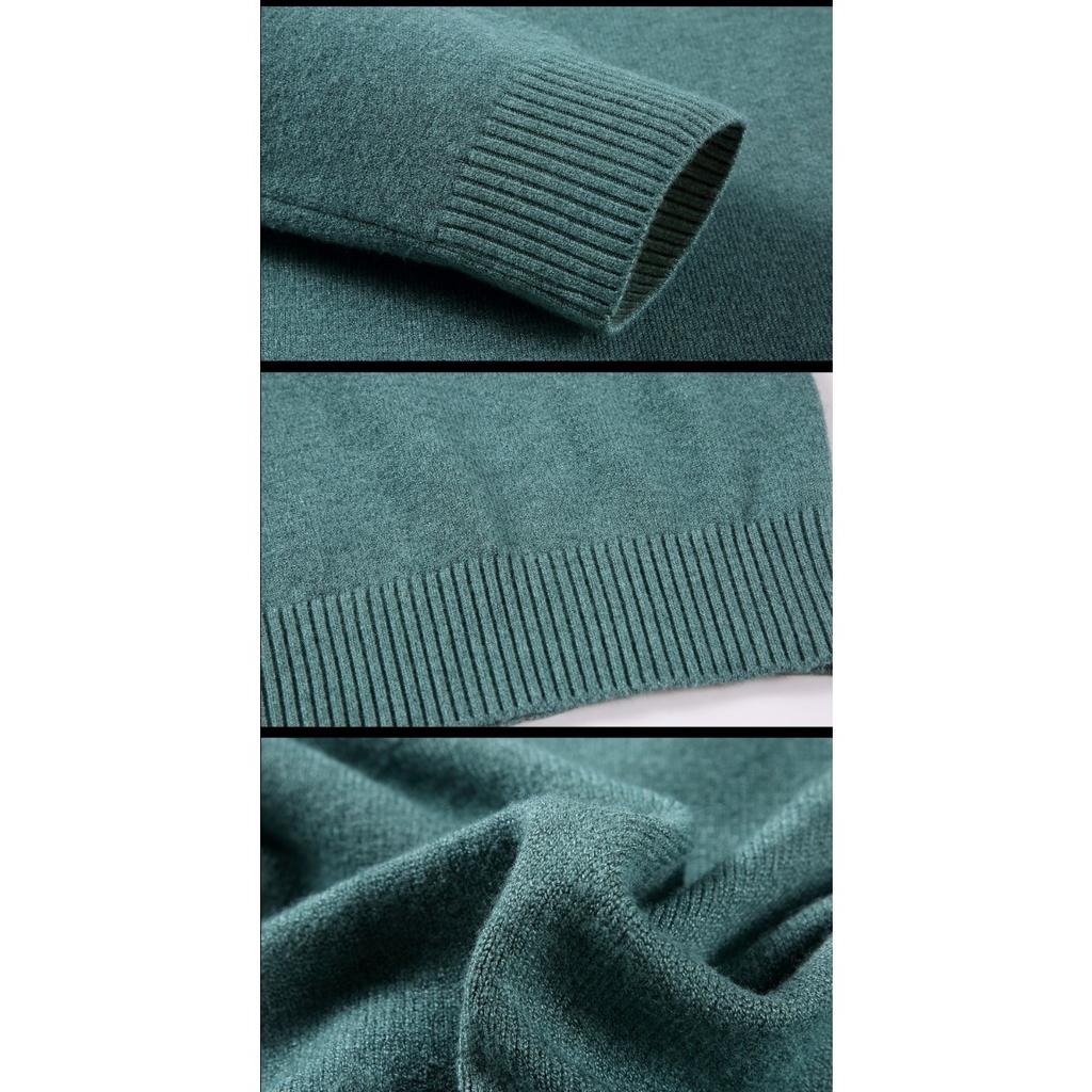 Winter Sweater Men's High Neck Solid Color Thick Loose Casual Versatile Knitted Sweater Men's Top