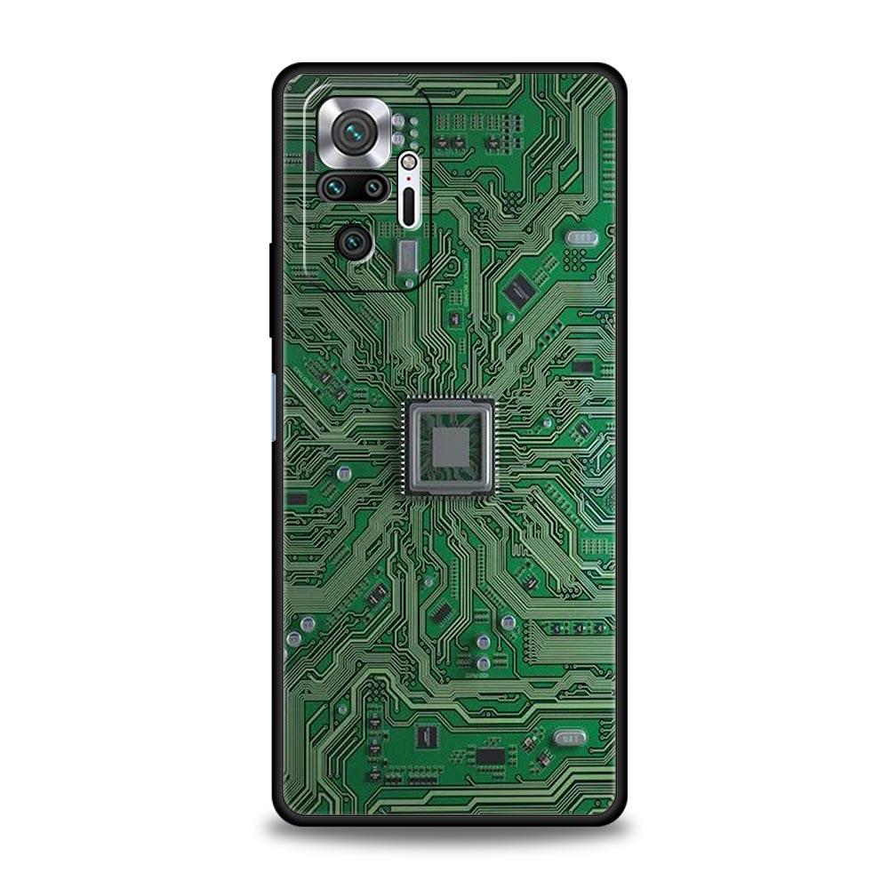 Inside Motherboard Circuit Board Phone Case For Xiaomi Redmi Note 12 11 10 Pro Plus 9S 9 8 7 9T 8T 9C 9A 5G K40 Gaming Cover