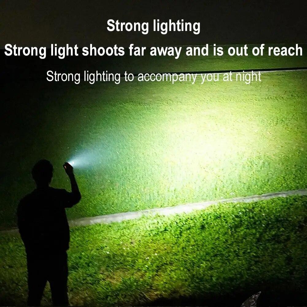 3 LED Bulbs Strong Flashlight Multi-functional USB Charging Compact Mini Portable Outdoor Fixed Focus Long Range Torch