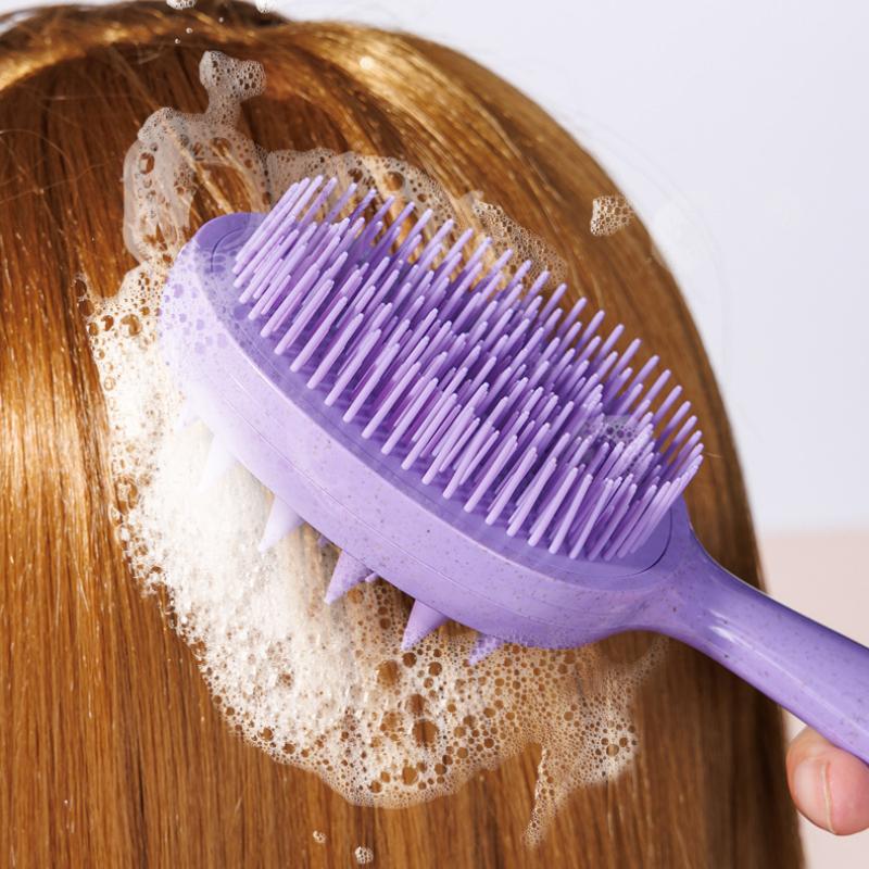 Горячая Распродажа Силиконовая Двусторонняя Щетка Для Шампуня 2-в-1 Массажная Щетка Для Шампуня Длинная Ручка Головка Массажная Расческа Шампунь Артефакты