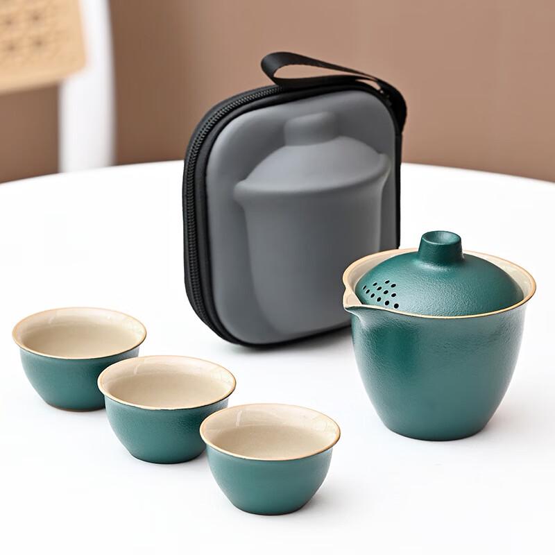 AIQIYIXUAN LIU Portable Ceramic Travel Tea Set