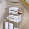 Storage Box Wall-Mounted Punch Free Dustproof Toothpick Cotton Swabs Makeup Storage Case Bathroom Supplies