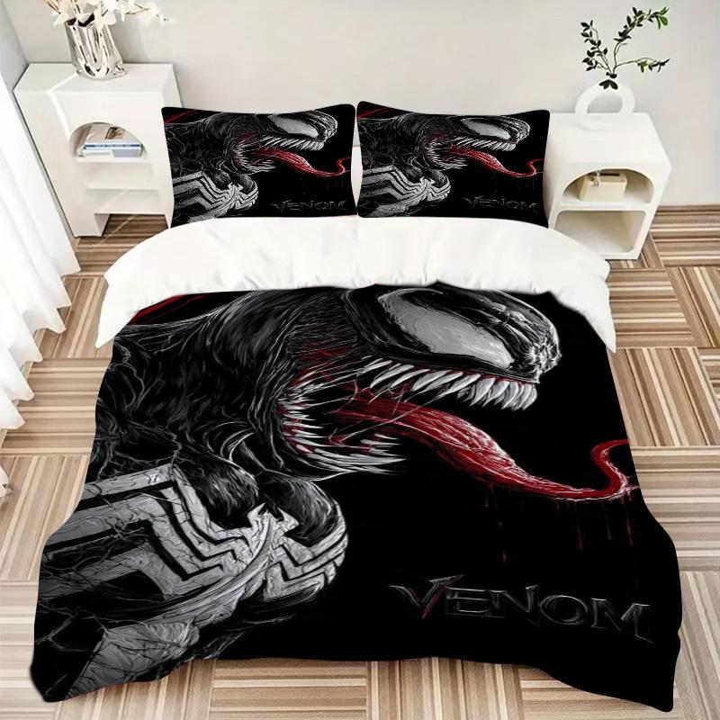 Venom'S Dark Power Print 3Pcs Bedding Setduvet Cover With 2 Bedropillowcase Home Birthday Gift
