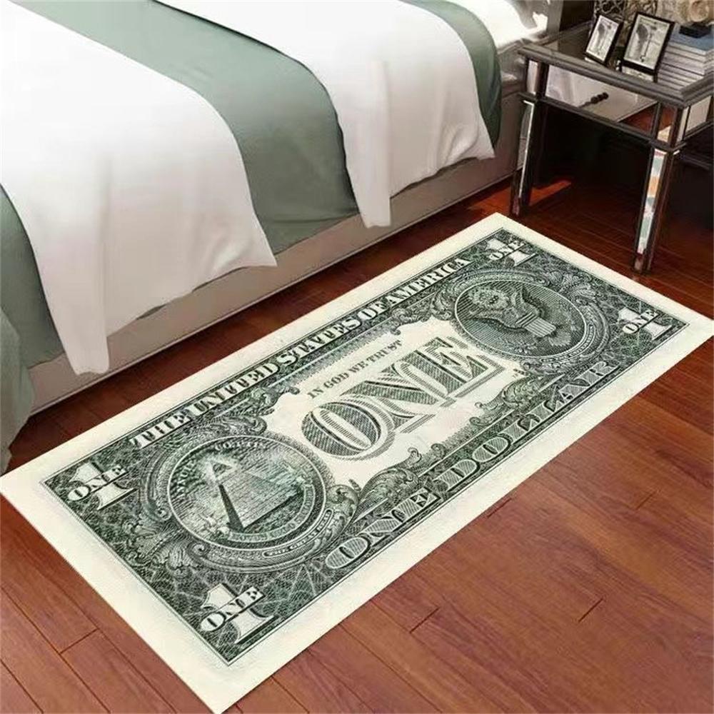 Ковер в долларах, коврики для денег, коврик для долларовых банкнот, ковер для спальни, прямоугольный эркер, балкон, американское прикроватное одеяло