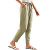 Женские укороченные брюки Stralght Pants With Pockets Lightweight Caual Loose Trousers