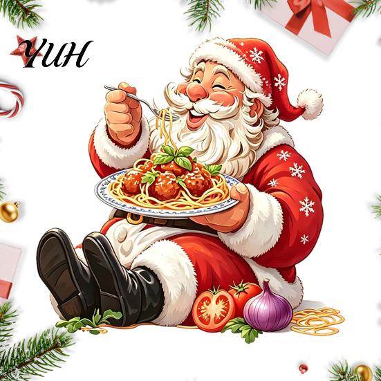 Easy to Apply Wall Murals Santa Claus Sticker, Waterproof PVC Decal, Removable Decorative Window Clings Festive Art for Glass Windows And Doors