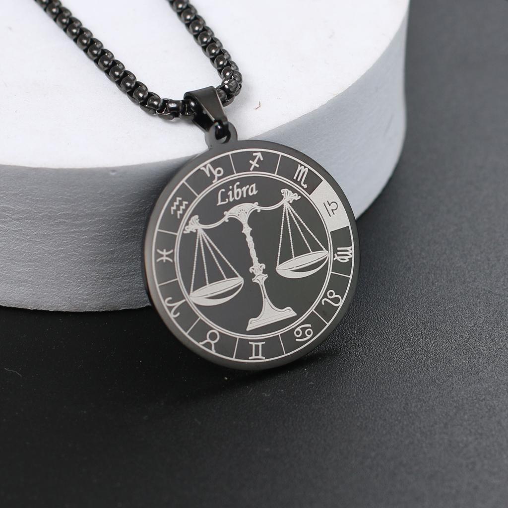 Ожерелье со знаком зодиака для мужчин и женщин лучшему другу, собачьи жетоны, подарок на день рождения, ожерелье с 12 созвездиями, кулон, ювелирное изделие для пары, подарок