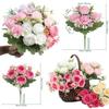 Silk Cloth Simulated Peony Flower Mother's Day Gifts Wedding Fake Flower Bridal Bouquet  Home Decor
