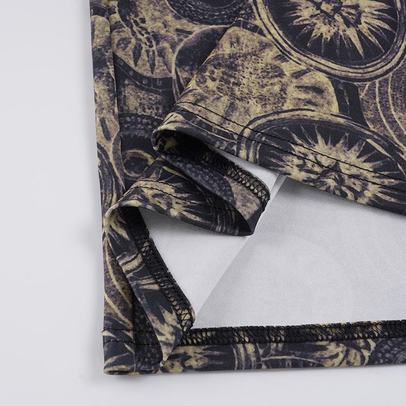 Винтажная европейская и американская ретро-юбка с круглым принтом, стройнящая