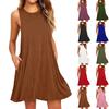 Women's Summer Dresses Casual Round Neck Loose Daywear Large Size A-Line Beach Dresses