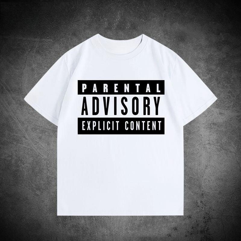 Danqi Yoyo Dirty Label Parental Advisory Shortsleeved Tshirt For Both Men And Women Made Of Pure Cotton 2026 Summer T Shirt
