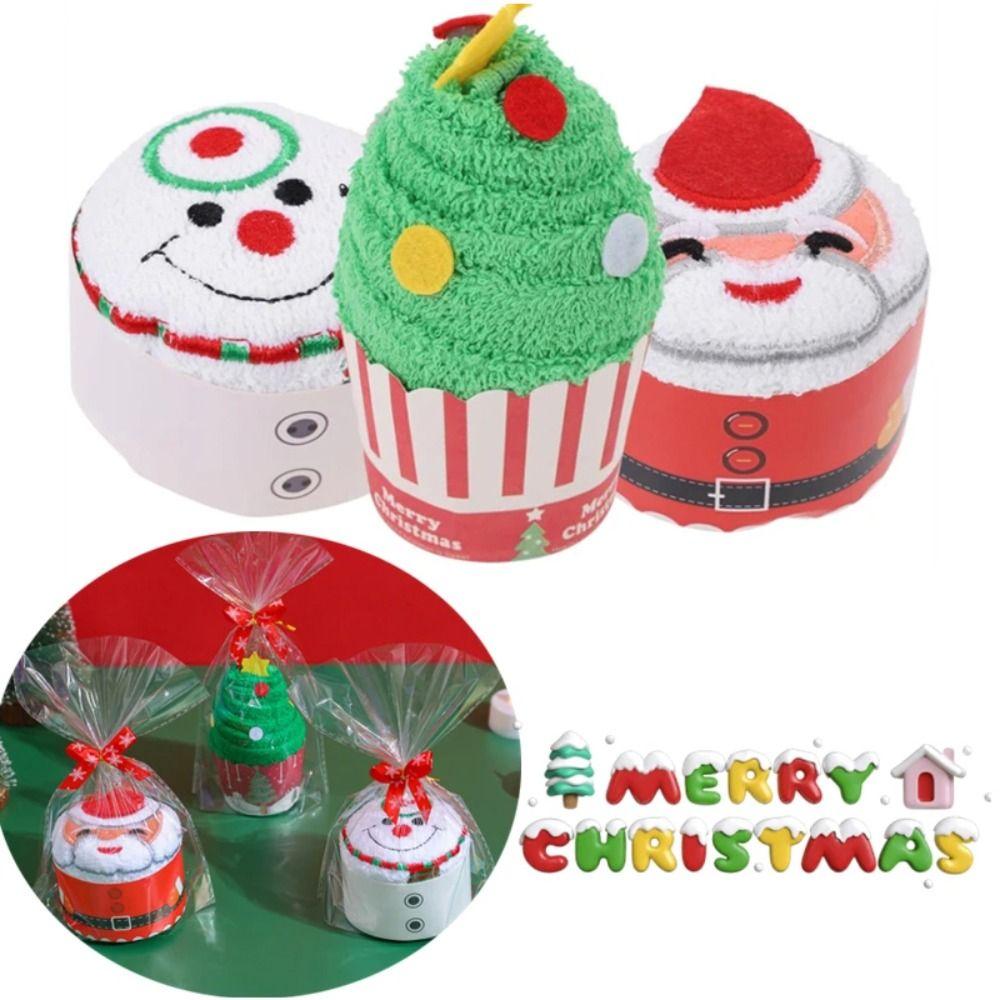 Santa Claus Xmas Gift Towel Microfiber Fabric Guest Towels New Christmas Cake Towel Bathroom