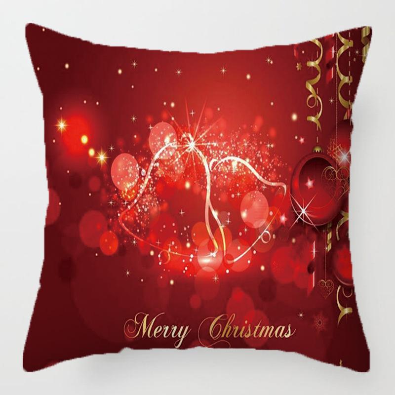 Christmas Golden Cartoon Throw Pillow Cover With Short Plush Print For Living Room Sofa Decoration Cushion Cover Pillow Covers