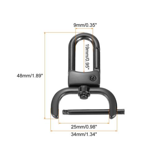 uxcell 4-Piece Swivel Rasp Hooks, 25mm (1") D-Ring Detachable Snap Hooks Metal Lobster Claw Hooks with Screwdriver for Wallet Keychain DIY Crafts, Bla