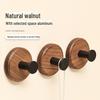 Walnut Adhesive Door Hook - Strong Load-Bearing, Punch-Free Single Clothes Hanger