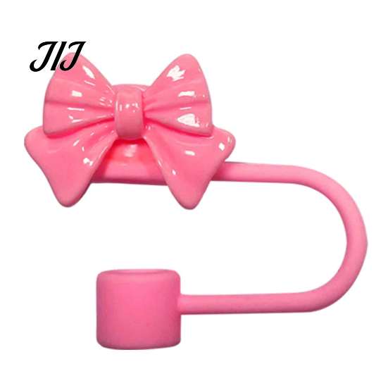 Reusable Straw Accessories Cute Bow Cover for 10mm Straws, Silicone Dustproof Protectors Tumblers Cap, Topper Coffee Cups And Tip Covers