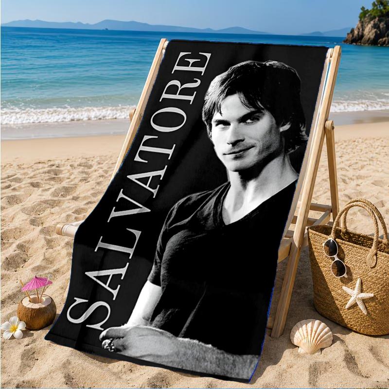 Damon Salvatore Romance Beach Towel, Super Soft Microfiber, Perfect Gift for Her/Him, Birthday, for Pool, Beach, Travel, Decor Beach Party