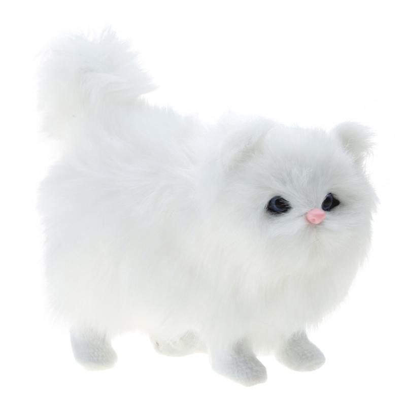 Kitten Figures Simulation Cat Ornament Gift for Kid Children Bedroom Decoration