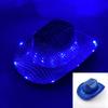 Four Color Led Light Up Western Cowboy Hat With Sequin Pattern For Party Cosplay Stage Performance