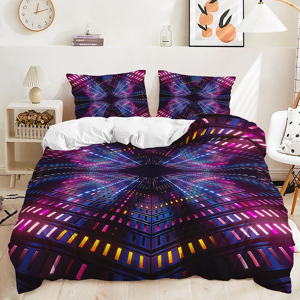 Bed Three-Piece 3D Pattern Creative Quilt Cover 3D Digital Printing Kit