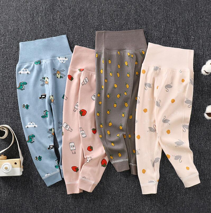 High Waist Girls Boys Cotton Trousers Spring Autumn Children's Trousers Stretch Pants Wear Trousers