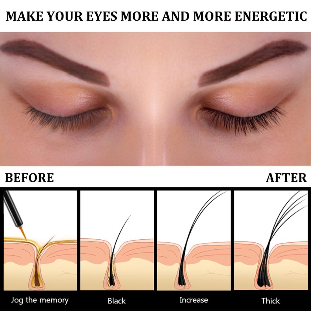 Seamless Lengthening Eyelash Serum, Natural Beautiful Lash Serum Nourishing Black Curling Lash Brow Care