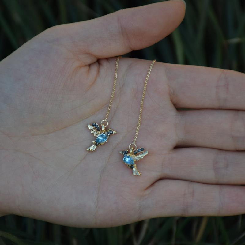 Трендовые длинные висячие серьги в виде маленькой птички для женщин и девушек, серьги-кисточки в виде колибри, ювелирные изделия, индивидуальный подарок