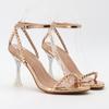 High Heels Rivets Sandals Women 2024 Summer Luxury Fetish 9cm Silver Gold Clear Heels Sandals Party Wedding Shoes Plus Size 42