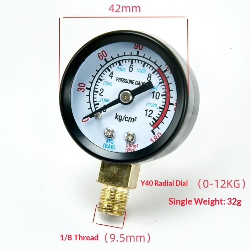New Sale 1Pcs 0-25Bar 0-10Bar 0-12Bar Hydraulic Fluid Measuring Instrument Air Compressor Pressure Gauge DIY Accessories